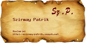 Szirmay Patrik névjegykártya